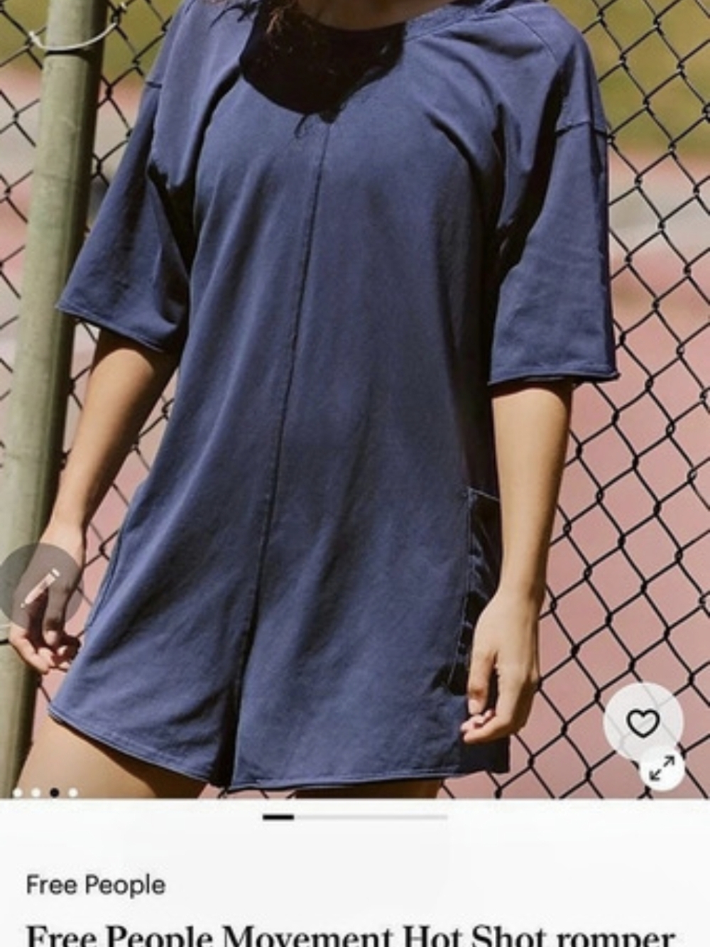 NWT Free People Movement Hot Shot romper Blue Size Small